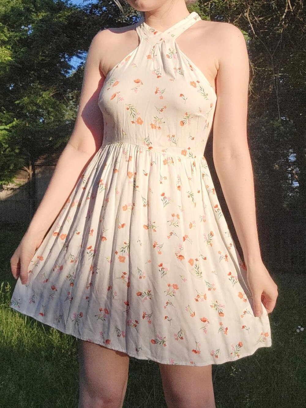 ❝ Fourteenth Place white halter neck mini dress 💐⋅ ❞